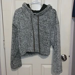 Green fuzzy wild fable CROPPED HOODIE